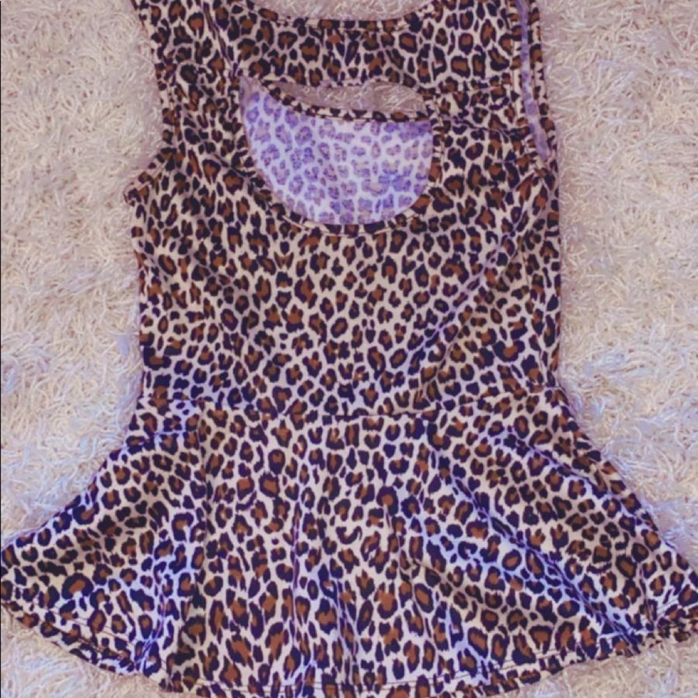 leopard print peplum top - Picture 4 of 4